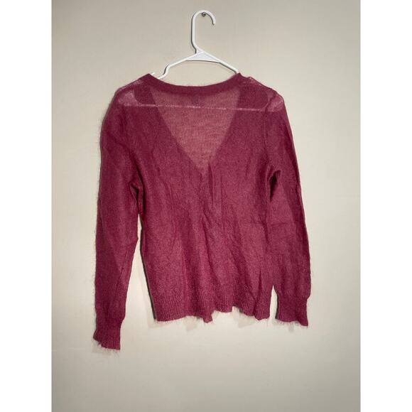 J.Jill Mohair and Wool Blend Cardigan in Wine Color - Picture 5 of 8